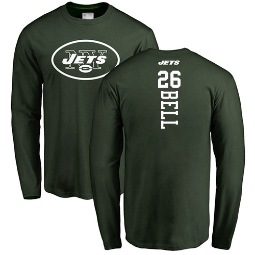 New York Jets Men Green LeVeon Bell Backer NFL Football #26 Long Sleeve T Shirt